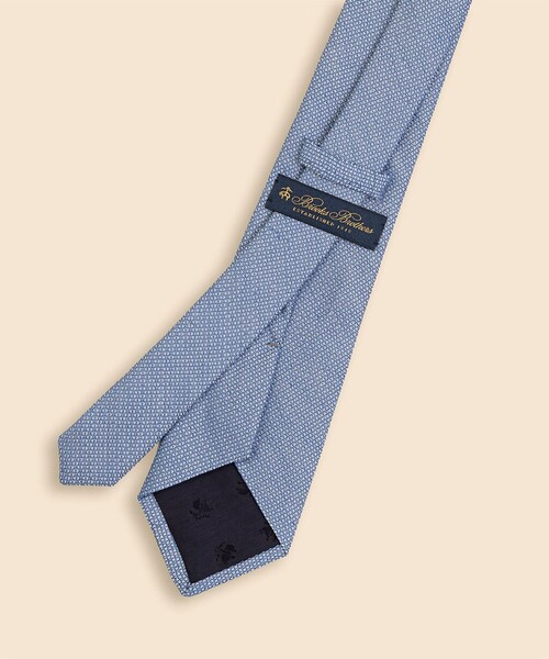 BROOKS BROTHERS（ブルックスブラザーズ）の「シルク／リネン　バスケットウィーブ　ソリッドタイ（ネクタイ・メンズ・ブルー/ベージュ・ONE SIZE）」の4枚目の写真