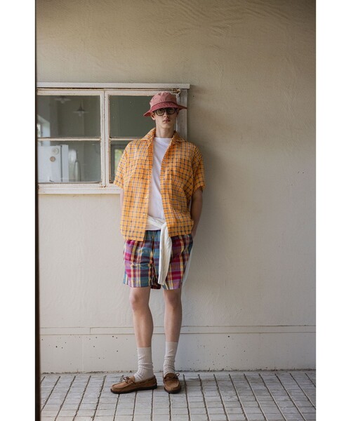 BEAMS PLUS（ビームスプラス）の「GYM Shorts Heavy Madras（その他パンツ・メンズ・レッド/ネイビー・SMALL/MEDIUM/LARGE/X-LARGE）」の3枚目の写真
