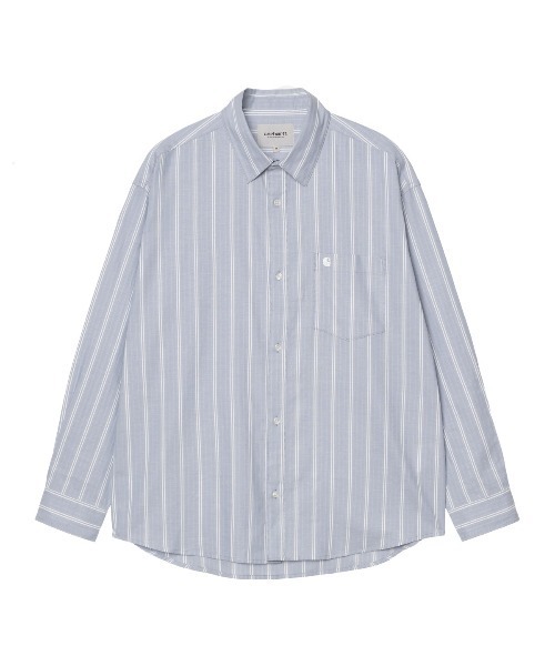 Carhartt WIP(カーハートダブリューアイピー)の「Carhartt WIP BEALE STRIPE SHIRT(カーハートワークインプログレス ビール ストライプ シャツ)(シャツ/ブラウス・メンズ・ブルー系・SMALL/MEDIUM/LARGE/X-LARGE)」の1枚目の写真