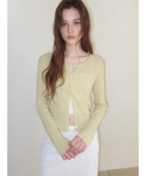 ETMON(エトモン)の「Linen Round Cardigan, Light Green(カーディガン/ボレロ・レディース・その他・F)」の1枚目の写真