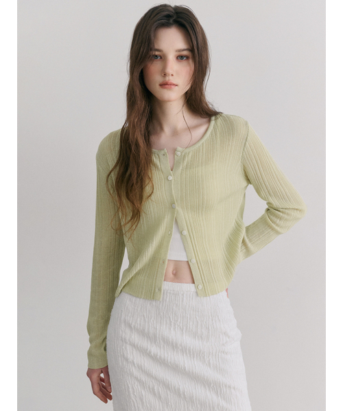 ETMON(エトモン)の「Linen Round Cardigan, Light Green(カーディガン/ボレロ・レディース・その他・F)」の2枚目の写真