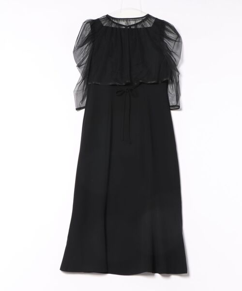 STRAWBERRY-FIELDS(ストロベリーフィールズ)の「ダブルグリッシー_チュールボレロ&ノースリーブワンピースアンサンブル(ドレス・レディース・ブラック・2)」の2枚目の写真