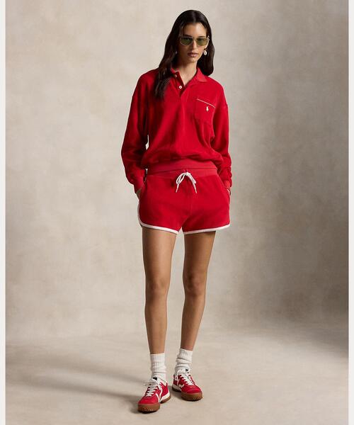 POLO RALPH LAUREN（ポロ ラルフ ローレン）の「テリー ロングスリーブ ポロシャツ（ポロシャツ・レディース・レッド・L/XS/S）」の4枚目の写真