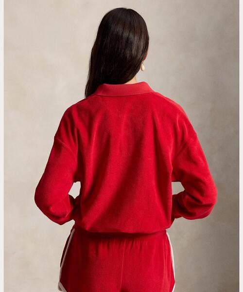 POLO RALPH LAUREN（ポロ ラルフ ローレン）の「テリー ロングスリーブ ポロシャツ（ポロシャツ・レディース・レッド・L/XS/S）」の5枚目の写真