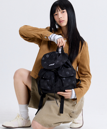 POLKA DOT FLAP BACKPACK BLACK