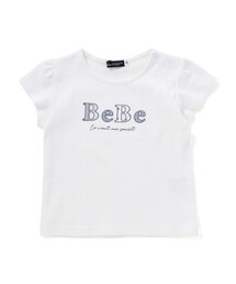 ロゴパッチ刺しゅうレーシースムース半袖Tシャツ