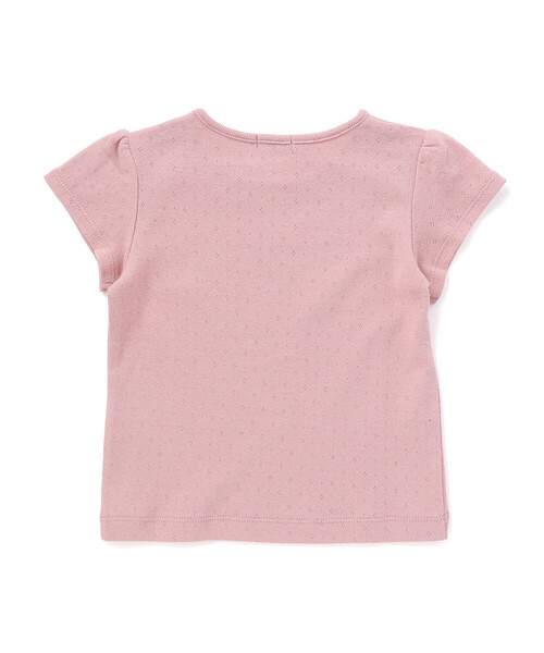 BeBe（ベベ）の「ロゴパッチ刺しゅうレーシースムース半袖Tシャツ（その他ベビーウェア・キッズ・ホワイト/ピンク・90cm/80ｃｍ）」の6枚目の写真