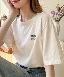 ハートロゴ 胸刺繍 半袖Tシャツ