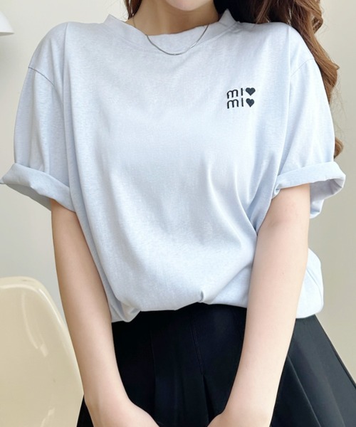 Ada.（エイダ）の「ハートロゴ 胸刺繍 半袖Tシャツ（Tシャツ/カットソー・レディース・ホワイト/グレー/ブルー/アイボリー・FREE）」の22枚目の写真