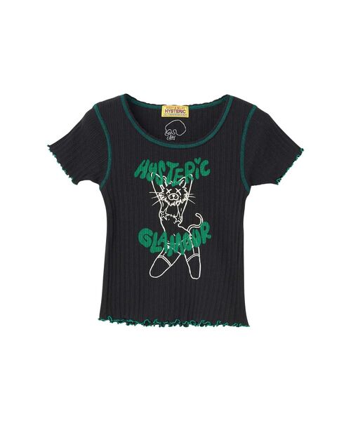 HYSTERIC GLAMOUR（ヒステリックグラマー）の「IVY/NAUGHTY KITTYT チビTシャツ（Tシャツ/カットソー・レディース・ピンク/ホワイト/ブラック・FREE）」の3枚目の写真