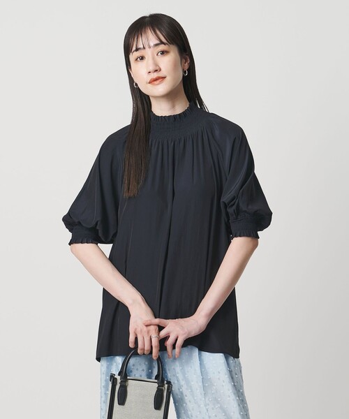 UNITED ARROWS(ユナイテッドアローズ)の「シャーリング ハイネック シャツ ブラウス(シャツ/ブラウス・レディース・ネイビー/オフホワイト/その他7/その他3・FREE)」の5枚目の写真