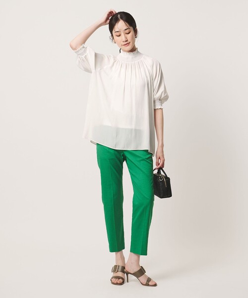 UNITED ARROWS(ユナイテッドアローズ)の「シャーリング ハイネック シャツ ブラウス(シャツ/ブラウス・レディース・ネイビー/オフホワイト/その他7/その他3・FREE)」の8枚目の写真