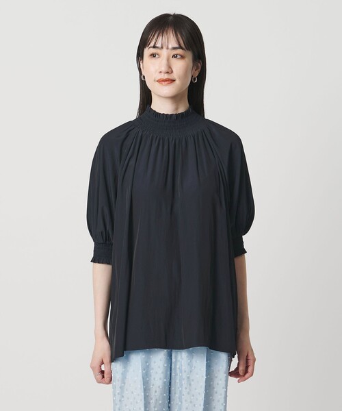 UNITED ARROWS(ユナイテッドアローズ)の「シャーリング ハイネック シャツ ブラウス(シャツ/ブラウス・レディース・ネイビー/オフホワイト/その他7/その他3・FREE)」の13枚目の写真