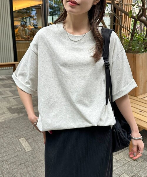 DISCOAT(ディスコート)の「【Enlude】汗染み防止ユーティリティTシャツ《ユニセックス》(Tシャツ/カットソー・レディース・ライトベージュ/チャコールグレー/オフホワイト/カーキ・SMALL/LARGE/MEDIUM)」の14枚目の写真