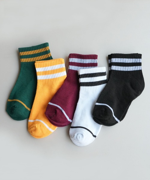 Bambin（ボンバン）の「【 Bambin / ボンバン 】 カラー ライン ソックス 5足セット（ソックス/靴下・キッズ・その他/その他2・M/S/L）」の2枚目の写真