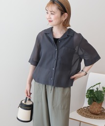 round collar flower tunic / ラウンドカラーフラワーチュニック