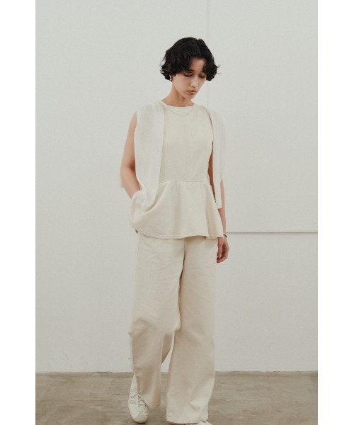STYLEMIXER（スタイルミキサー）の「ペプラムデニムオールインワン（つなぎ/オールインワン・レディース・ホワイト/インディゴブルー・SMALL/MEDIUM）」の10枚目の写真