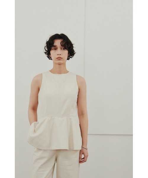 STYLEMIXER（スタイルミキサー）の「ペプラムデニムオールインワン（つなぎ/オールインワン・レディース・ホワイト/インディゴブルー・SMALL/MEDIUM）」の15枚目の写真
