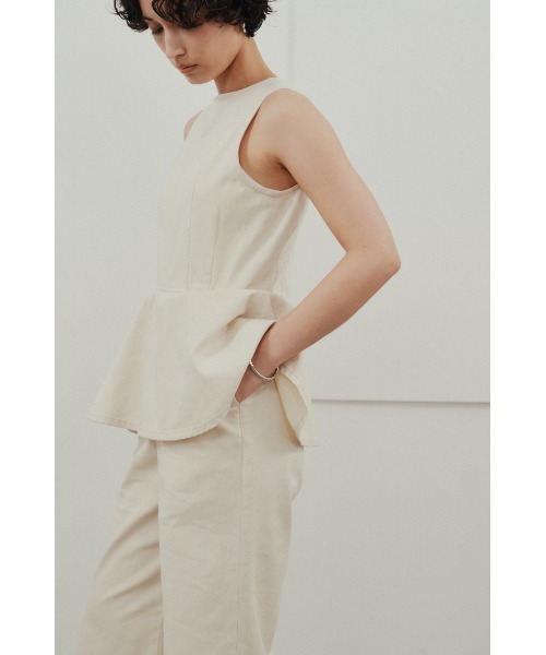 STYLEMIXER（スタイルミキサー）の「ペプラムデニムオールインワン（つなぎ/オールインワン・レディース・ホワイト/インディゴブルー・SMALL/MEDIUM）」の16枚目の写真