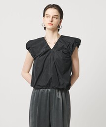 ＜ASTRAET＞タフタ バルーン ノースリーブブラウス