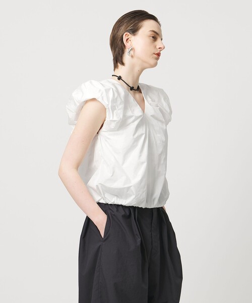 ASTRAET(アストラット)の「<ASTRAET>タフタ バルーン ノースリーブブラウス(シャツ/ブラウス・レディース・ライトピンク/ブラック/ホワイト・FREE)」の7枚目の写真
