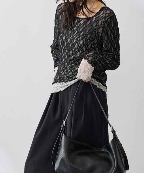 Anclear oui（アンクリアウィ）の「ワンハンドルショルダーバッグ（ショルダーバッグ・レディース・White/Black・F）」の7枚目の写真