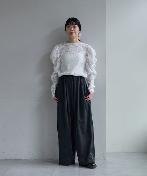 SHENERY（シーナリー）の「【Pasterip】ジゴスリーブレーストップス（Tシャツ/カットソー・レディース・ブラック/オフホワイト・FREE）」の6枚目の写真