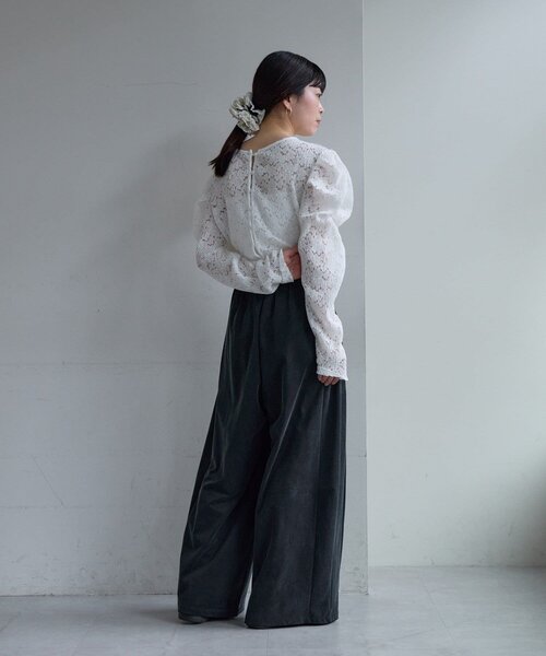 SHENERY（シーナリー）の「【Pasterip】ジゴスリーブレーストップス（Tシャツ/カットソー・レディース・ブラック/オフホワイト・FREE）」の4枚目の写真