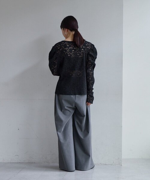 SHENERY（シーナリー）の「【Pasterip】ジゴスリーブレーストップス（Tシャツ/カットソー・レディース・ブラック/オフホワイト・FREE）」の14枚目の写真