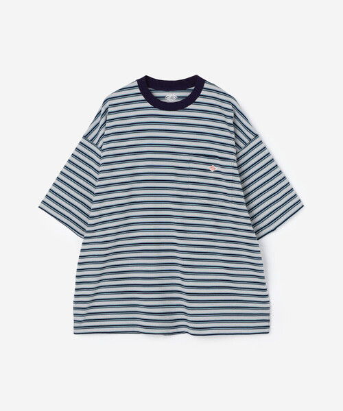 DANTON(ダントン)の「DANTON | ボーダー クルーネック 半袖ポケットTシャツ MEN(Tシャツ/カットソー・メンズ・ブルー系その他/ブラック系その他・L/M)」の2枚目の写真
