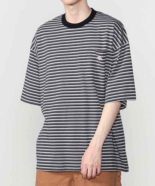 DANTON(ダントン)の「DANTON | ボーダー クルーネック 半袖ポケットTシャツ MEN(Tシャツ/カットソー・メンズ・ブルー系その他/ブラック系その他・L/M)」の1枚目の写真