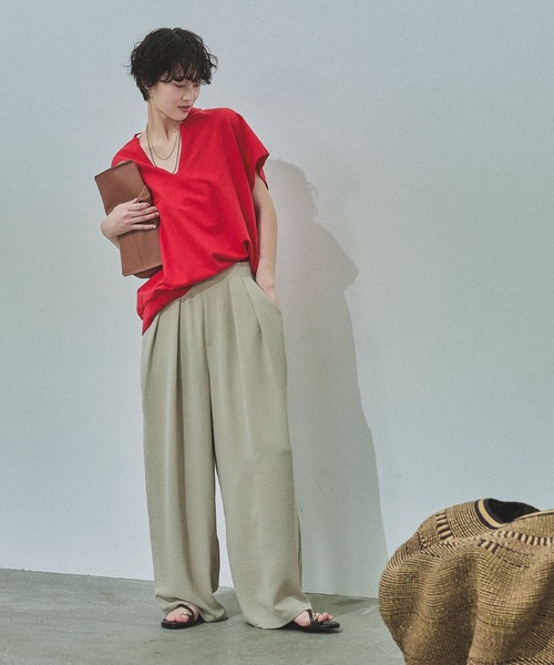 LAKOLE(ラコレ)の「インレイキーネックプルオーバー / 669195(Tシャツ/カットソー・レディース・グレー/サンドグレー/レッド・FREE)」の7枚目の写真