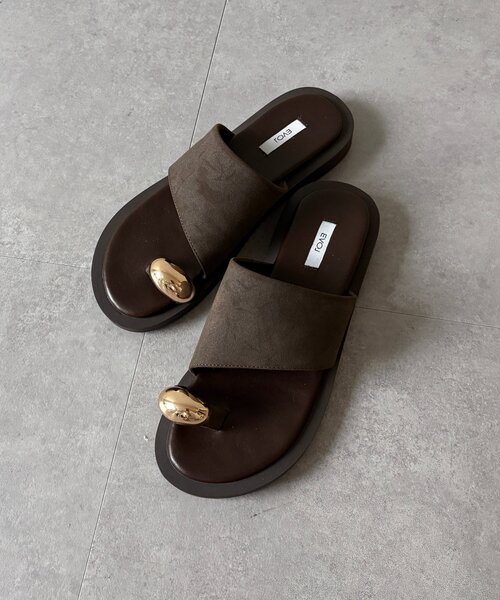 DouDou（ドゥドゥ）の「GOLDリングサンダル（サンダル・レディース・ブラック/キャメル/ブラウン・LARGE/MEDIUM/SMALL/X-LARGE）」の12枚目の写真