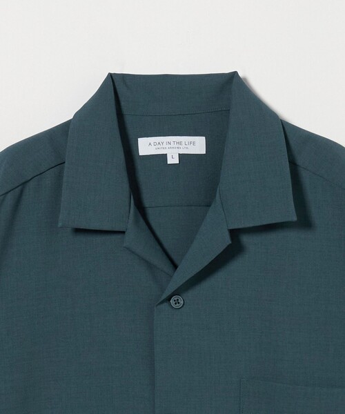 A DAY IN THE LIFE UNITED ARROWS(アデイインザライフユナイテッドアローズ)の「ウールライク トロピカル オープンカラーシャツ-吸水速乾-<A DAY IN THE LIFE>(シャツ/ブラウス・メンズ・ライトピンク/ターコイズブルー系/ブラック・S/M/L)」の5枚目の写真