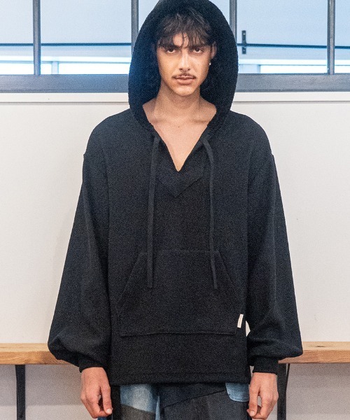 masterkey（マスターキー）の「mpa4098- METRO-HOODIE ロングニットパーカー(MK27A-C-20)（パーカー・メンズ・キャメル/グレー/ブラック・FREE）」の2枚目の写真