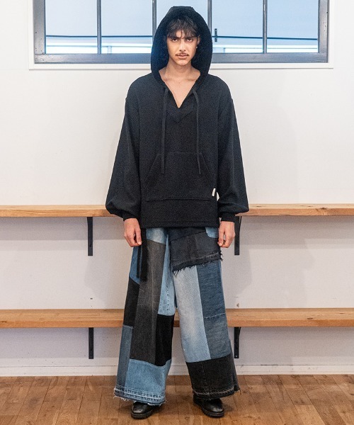 masterkey（マスターキー）の「mpa4098- METRO-HOODIE ロングニットパーカー(MK27A-C-20)（パーカー・メンズ・キャメル/グレー/ブラック・FREE）」の8枚目の写真