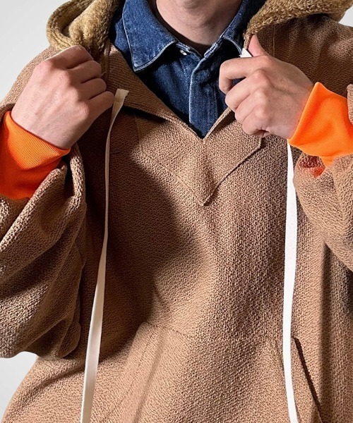 masterkey（マスターキー）の「mpa4098- METRO-HOODIE ロングニットパーカー(MK27A-C-20)（パーカー・メンズ・キャメル/グレー/ブラック・FREE）」の12枚目の写真