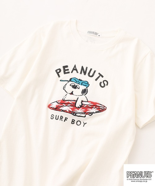 PEANUTS(ピーナッツ)の「PEANUTS オラフ柄サガラ刺繍天竺半袖Tシャツ(Tシャツ/カットソー・レディース・ブラック/カーキ/オフホワイト・S/M/L)」の2枚目の写真