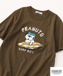 PEANUTS オラフ柄サガラ刺繍天竺半袖Tシャツ