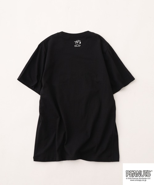 PEANUTS(ピーナッツ)の「PEANUTS オラフ柄サガラ刺繍天竺半袖Tシャツ(Tシャツ/カットソー・レディース・ブラック/カーキ/オフホワイト・S/M/L)」の5枚目の写真