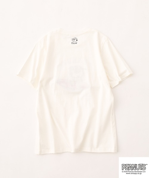 PEANUTS(ピーナッツ)の「PEANUTS オラフ柄サガラ刺繍天竺半袖Tシャツ(Tシャツ/カットソー・レディース・ブラック/カーキ/オフホワイト・S/M/L)」の7枚目の写真