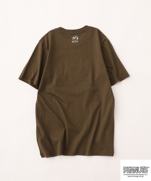 PEANUTS(ピーナッツ)の「PEANUTS オラフ柄サガラ刺繍天竺半袖Tシャツ(Tシャツ/カットソー・レディース・ブラック/カーキ/オフホワイト・S/M/L)」の12枚目の写真