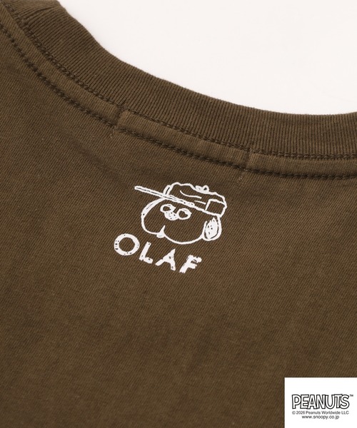 PEANUTS(ピーナッツ)の「PEANUTS オラフ柄サガラ刺繍天竺半袖Tシャツ(Tシャツ/カットソー・レディース・ブラック/カーキ/オフホワイト・S/M/L)」の13枚目の写真