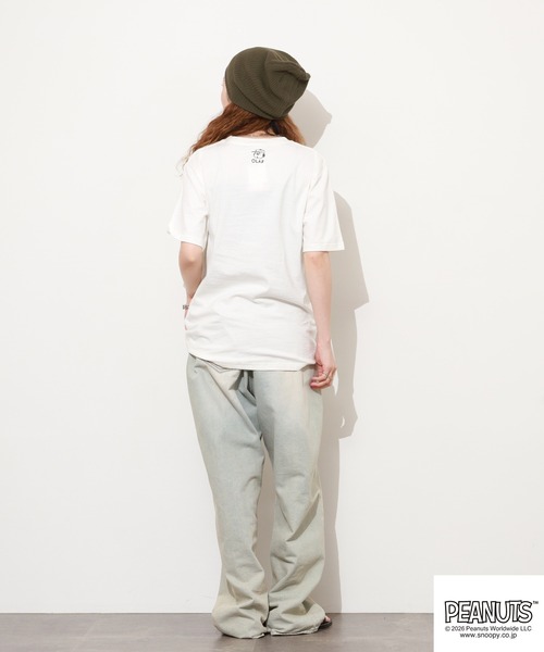 PEANUTS(ピーナッツ)の「PEANUTS オラフ柄サガラ刺繍天竺半袖Tシャツ(Tシャツ/カットソー・レディース・ブラック/カーキ/オフホワイト・S/M/L)」の22枚目の写真