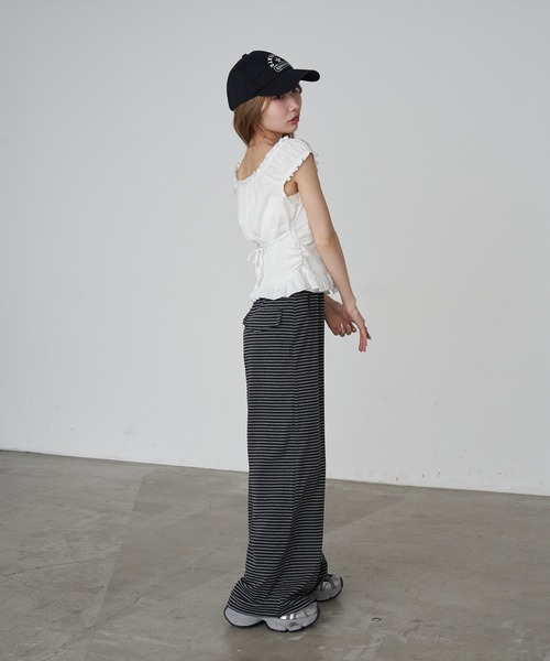 RAY CASSIN（レイカズン）の「ボーダーカットパンツ（その他パンツ・レディース・チャコールグレー/グレー・M/L）」の15枚目の写真
