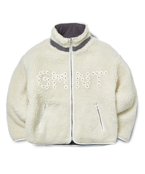 GARMENTS FAB(ガーメンツファブ)の「Flower Crochet Sherpa Jacket (CREAM)(その他アウター・レディース・その他・M/LARGE)」の1枚目の写真