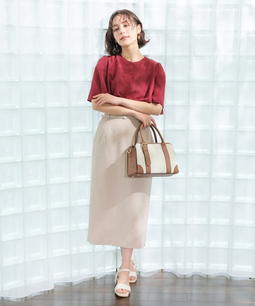 GLACIER lusso(グラシアルッソ)の「ケープブラウス(シャツ/ブラウス・レディース・ネイビー/レッド/グレイッシュベージュ/ブラウン・L/LL/M/S)」の9枚目の写真