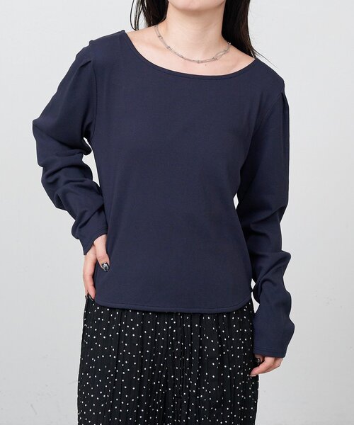 Kastane(カスタネ)の「【一部店舗限定】B バックロゴベーシックロンTEE(Tシャツ/カットソー・レディース・ネイビー/オフホワイト/グレー・FREE)」の1枚目の写真
