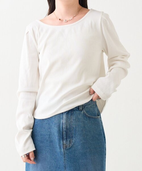 Kastane(カスタネ)の「【一部店舗限定】B バックロゴベーシックロンTEE(Tシャツ/カットソー・レディース・ネイビー/オフホワイト/グレー・FREE)」の14枚目の写真