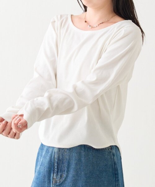 Kastane(カスタネ)の「【一部店舗限定】B バックロゴベーシックロンTEE(Tシャツ/カットソー・レディース・ネイビー/オフホワイト/グレー・FREE)」の13枚目の写真